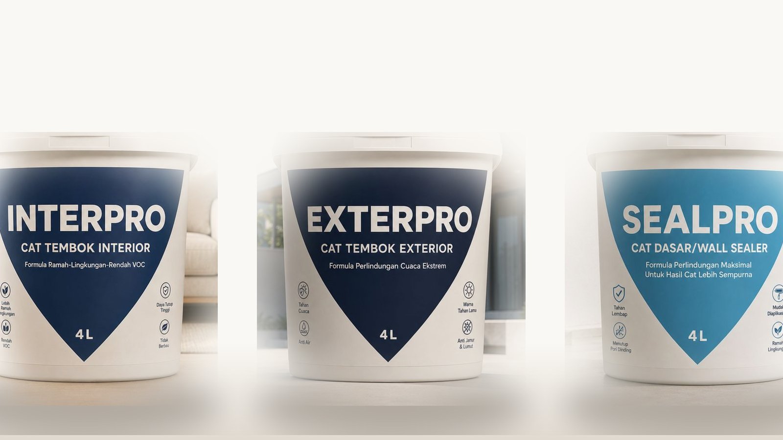 Targpaint Interpro, Exterpro, dan Sealpro berderet